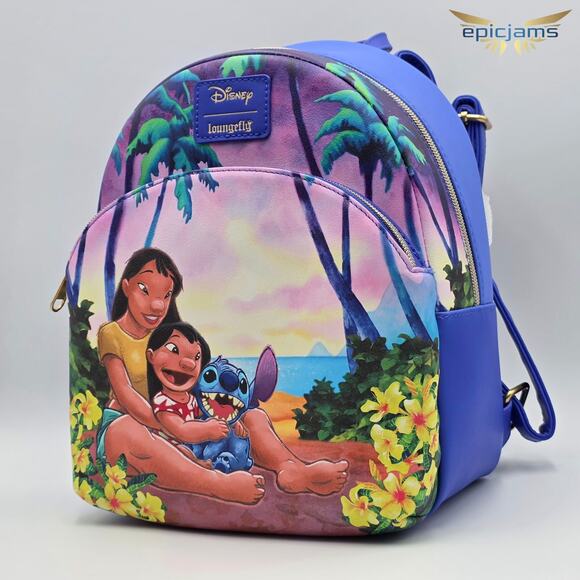 Loungefly Disney Lilo & Stitch Ohana Beach Mini Backpack New - Picture 3 of 5